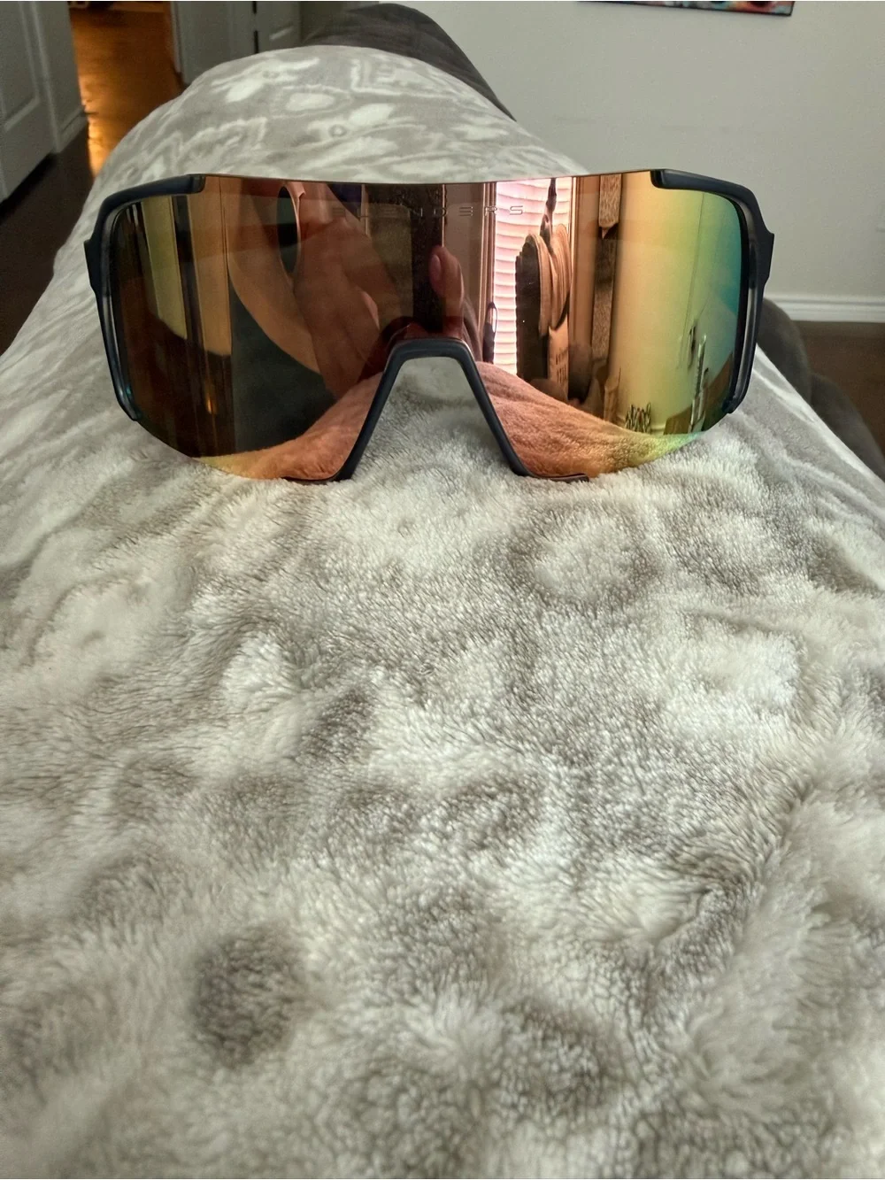 Blenders Mirrored Shield Sunglasses with Black Zip Case!